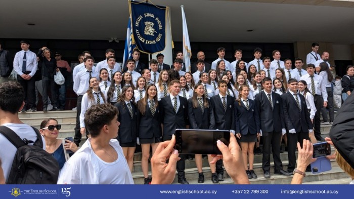 The English School Parade Team Shines at the 25th March Festivities.